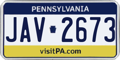 PA license plate JAV2673