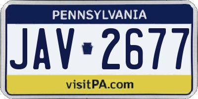 PA license plate JAV2677
