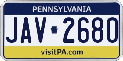 PA license plate JAV2680