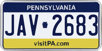PA license plate JAV2683