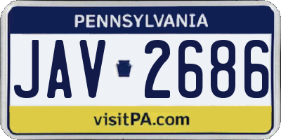PA license plate JAV2686