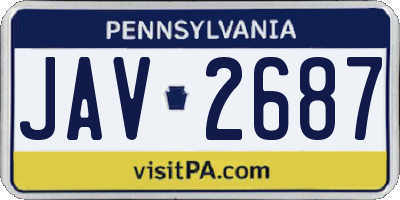 PA license plate JAV2687