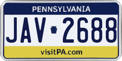 PA license plate JAV2688