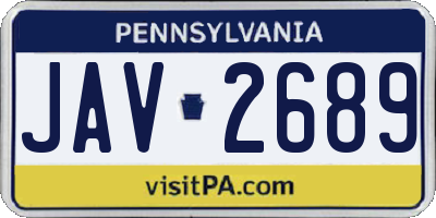 PA license plate JAV2689
