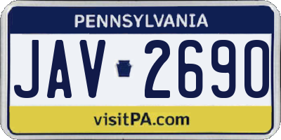PA license plate JAV2690