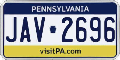 PA license plate JAV2696