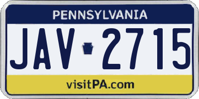 PA license plate JAV2715