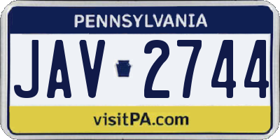 PA license plate JAV2744