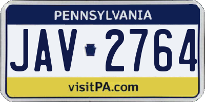 PA license plate JAV2764