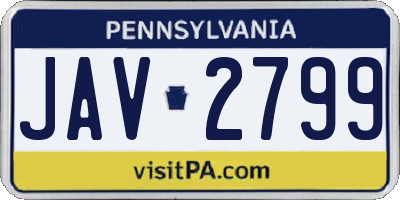 PA license plate JAV2799