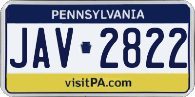 PA license plate JAV2822