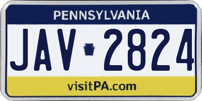 PA license plate JAV2824