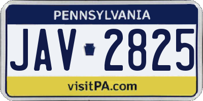 PA license plate JAV2825