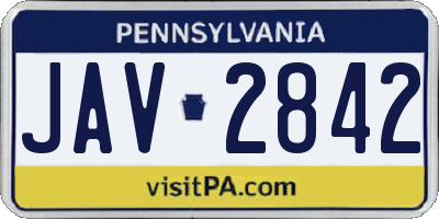 PA license plate JAV2842