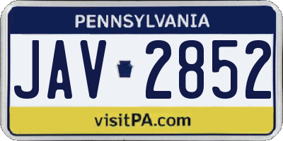PA license plate JAV2852