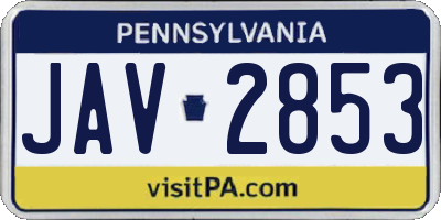 PA license plate JAV2853