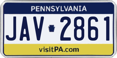 PA license plate JAV2861