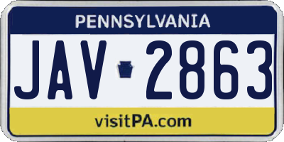 PA license plate JAV2863