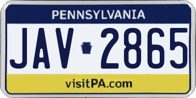 PA license plate JAV2865