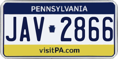 PA license plate JAV2866