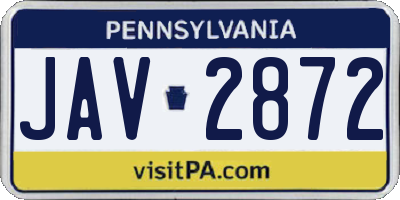 PA license plate JAV2872