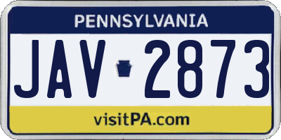 PA license plate JAV2873
