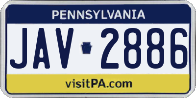 PA license plate JAV2886