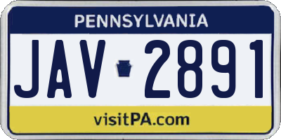 PA license plate JAV2891