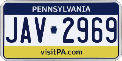 PA license plate JAV2969