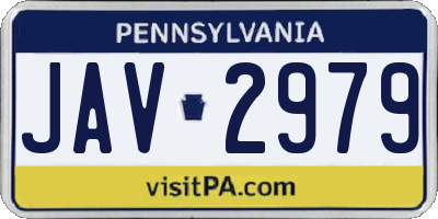 PA license plate JAV2979