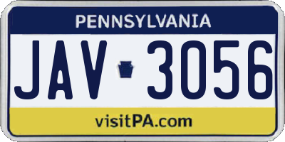 PA license plate JAV3056