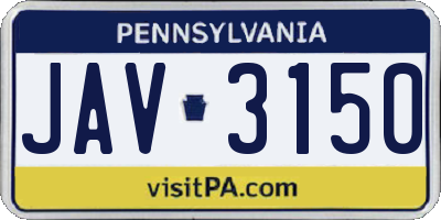 PA license plate JAV3150