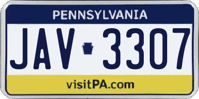 PA license plate JAV3307