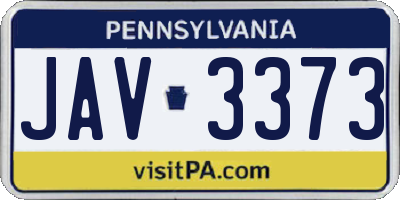 PA license plate JAV3373