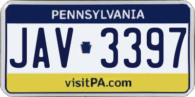 PA license plate JAV3397