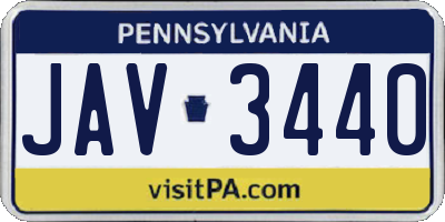 PA license plate JAV3440