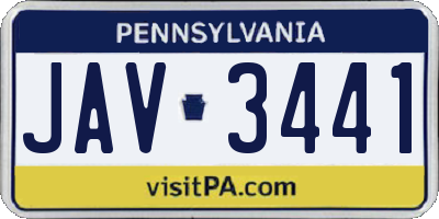 PA license plate JAV3441