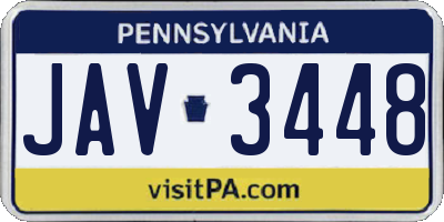 PA license plate JAV3448