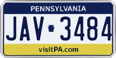 PA license plate JAV3484