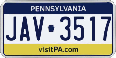 PA license plate JAV3517