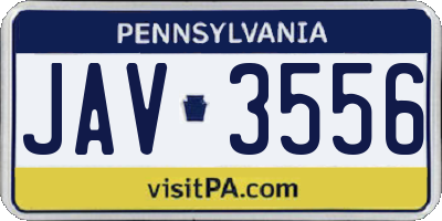 PA license plate JAV3556