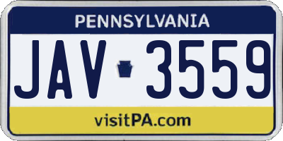 PA license plate JAV3559