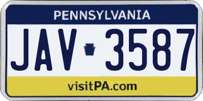 PA license plate JAV3587