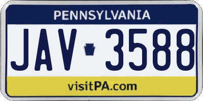 PA license plate JAV3588