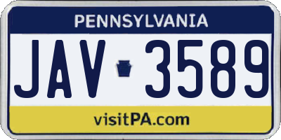 PA license plate JAV3589