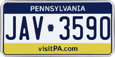 PA license plate JAV3590