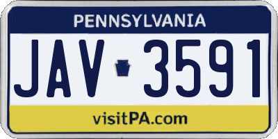 PA license plate JAV3591