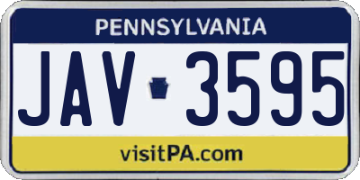 PA license plate JAV3595