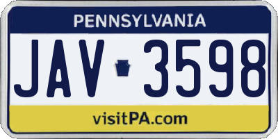 PA license plate JAV3598