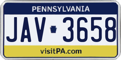 PA license plate JAV3658